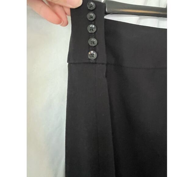 White House Black Market Pencil Skirt Black Side slit buttons Zip Closure 10 - Picture 4 of 7